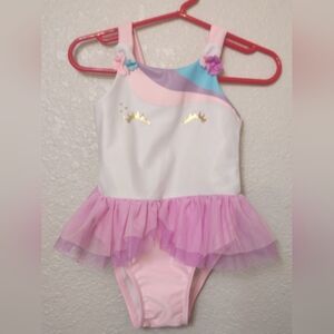 Cat & Jack pink unicorn one piece swimsuit size 18 months